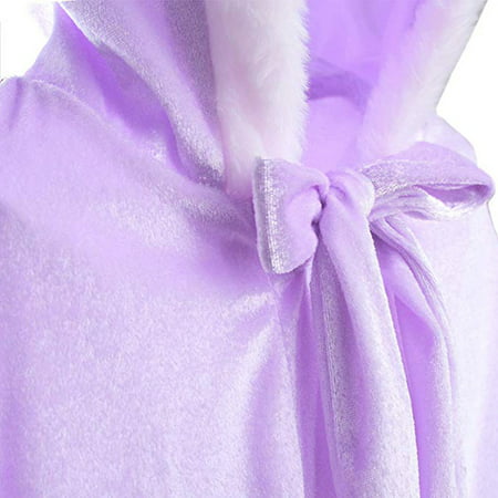 Velvet Hooded Cloak 88cm Black/Blue/Pink Fancy Dress Child Costume Accessories
